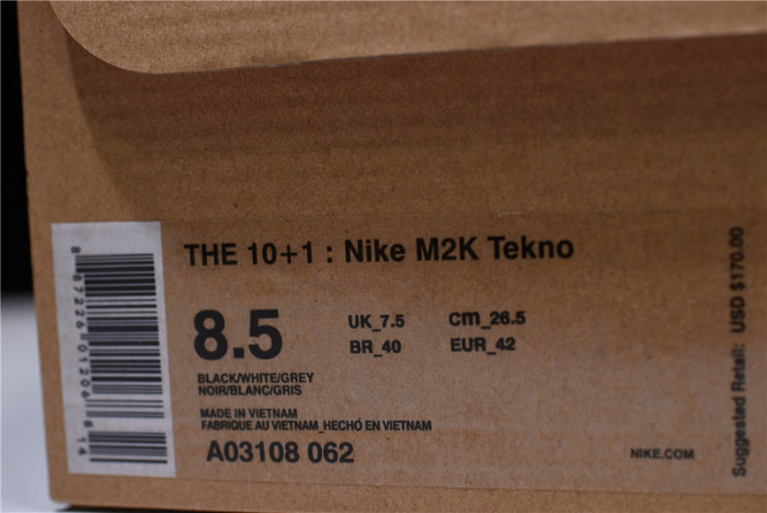  Off-White x nike M2K tekno Black ,White A03108 062